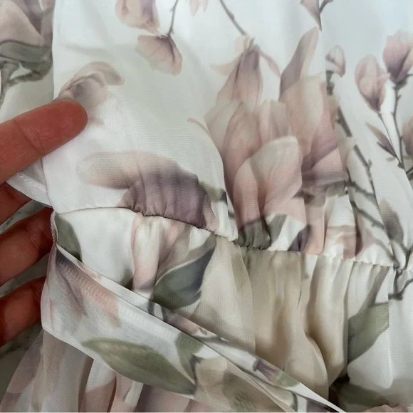 Show Me Your Mumu Adore Maxi Dress Forever Vine Floral Flutter Sleeves Large - Picture 8 of 11